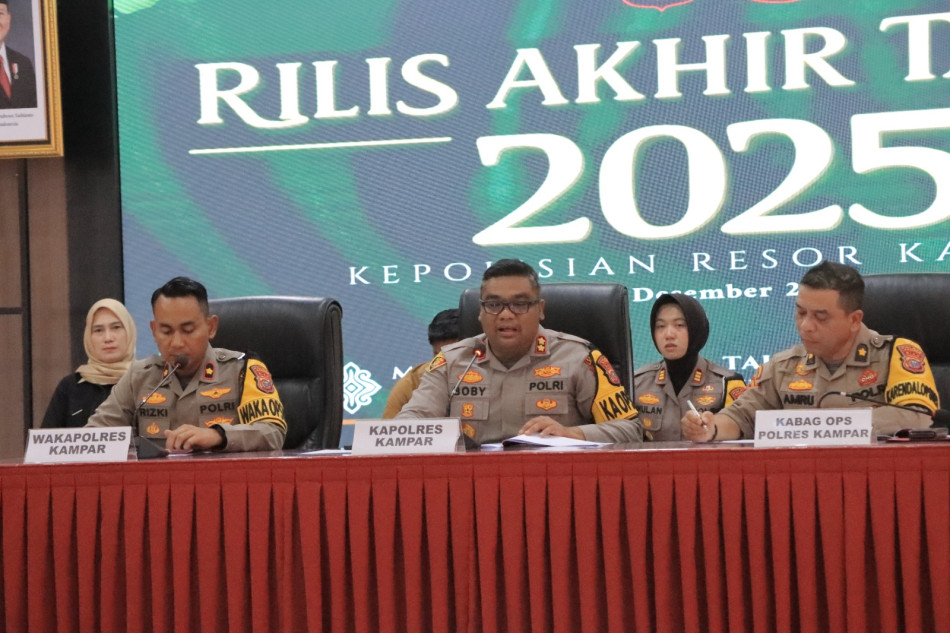 Sepanjang 2025, Polres Kampar Catat Penurunan Kriminalitas dan Lonjakan Pengungkapan Kasus