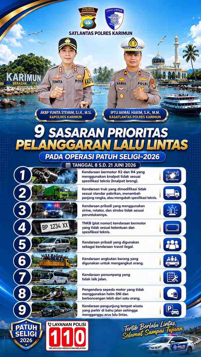 Polres Karimun Matangkan Kesiapan Operasi Patuh Seligi 2026, Personel Diminta Bertindak Tegas dan Profesional